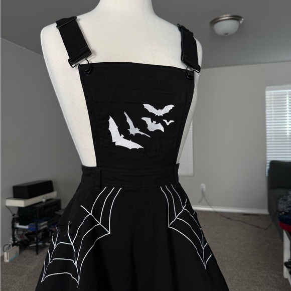 Hell Bunny Dresses & Skirts - Hell Bunny Black Dress with White Embroidery